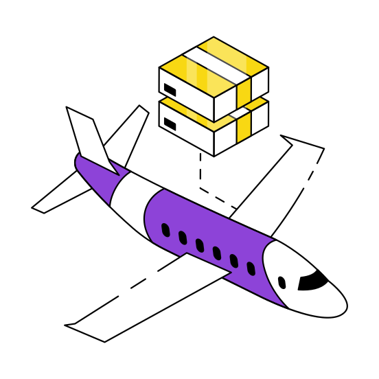 Air Cargo, Air Shipment, Air Delivery, Logistic Delivery, Parcel Delivery illustration