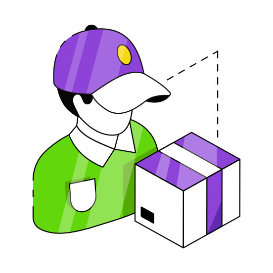 Delivery Boy, Delivery Man, Courier Boy, Courier Man, Parcel Delivery illustration
