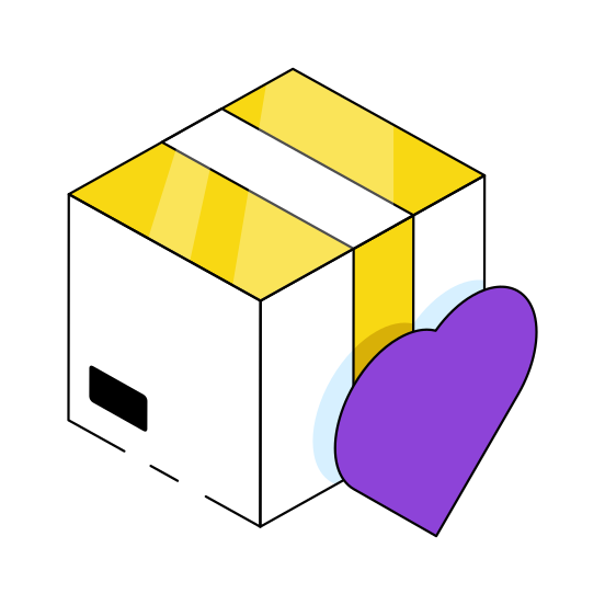 Love Parcel, Package, Carton, Box, Cardboard  illustration