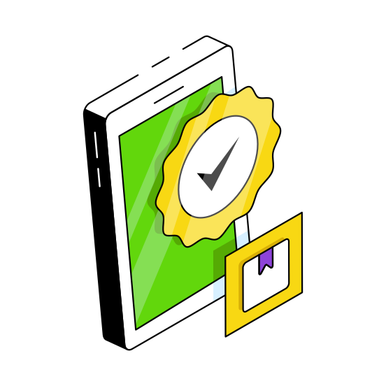 Mobile Verified Parcel, Mobile Package, Online Package, Mobile Delivery, Phone Parcel illustration