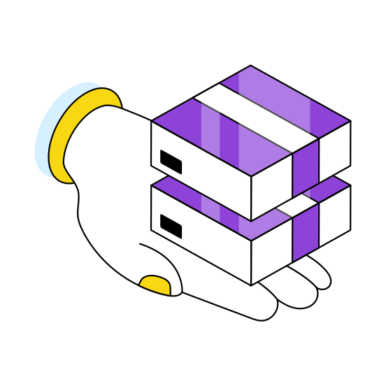 Parcel Care, Package Care, Carton Care, Box Care, Logistic Service illustration