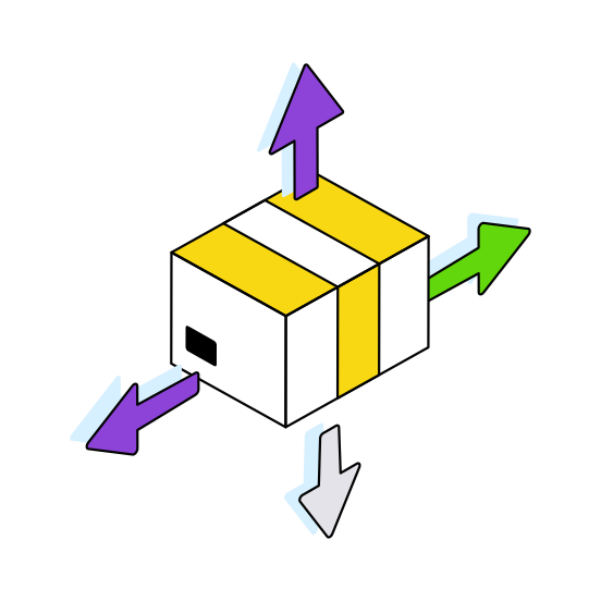 Parcel Directions, Package Directions, Logistic Directions, Logistic Delivery, Carton,  illustration
