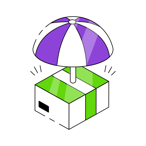 Parcel Insurance, Parcel Protection, Package Security, Package Protection, Secure Parcel,  illustration