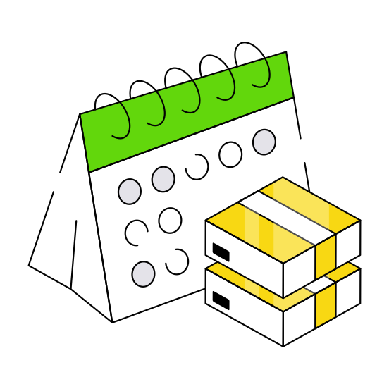 Parcel Schedule, Logistic Schedule, Delivery Schedule, Delivery Reminder illustration