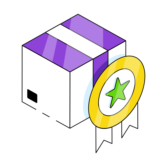 Premium Parcel, Premium Package, Parcel Quality, Package Quality, Carton  illustration