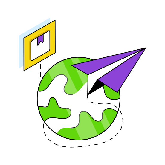 Send Parcel, Global Package, Global Delivery, Global Carton, Logistic Delivery illustration