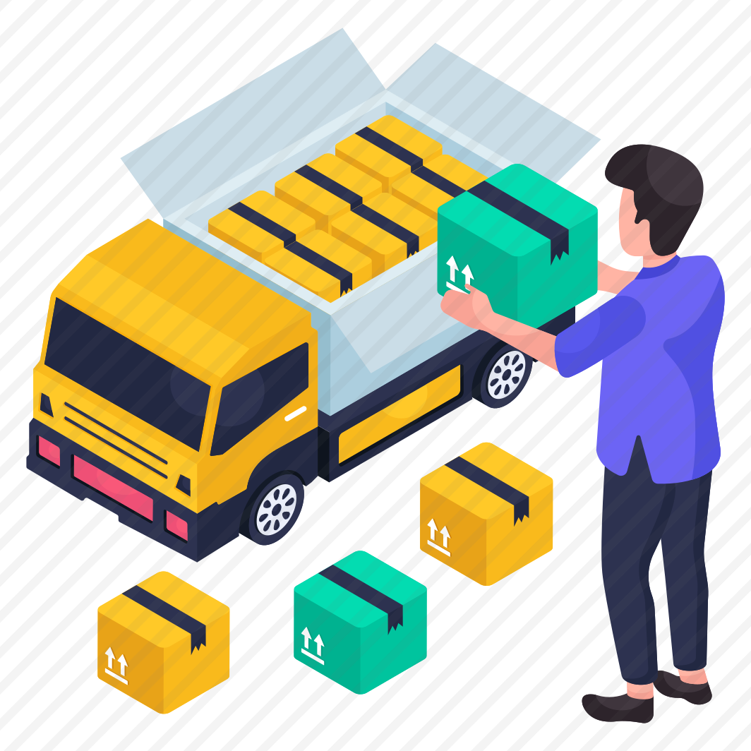 Cargo Loading, Cargo Delivery, Road Freight, Cargo Truck, Logistic Delivery preview