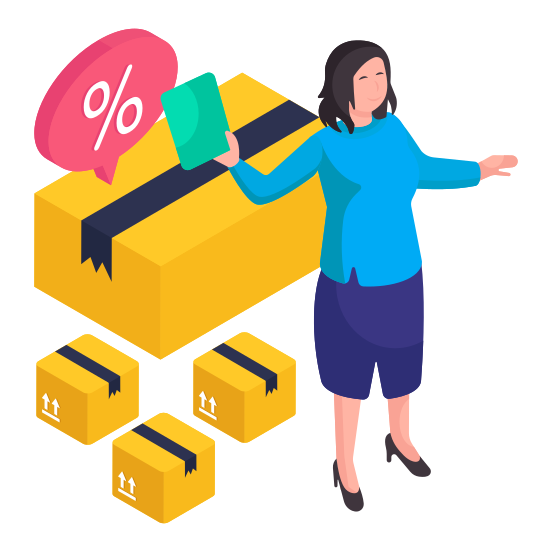 Carton, Package, Parcel, Box, Delivery Discount illustration