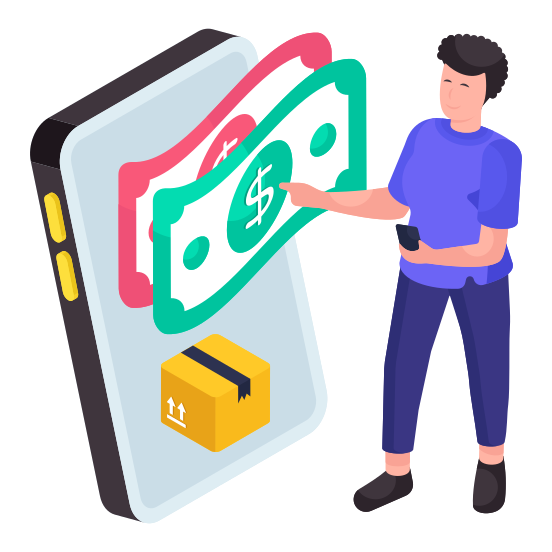 Cash On Delivery, Cod, Mobile Parcel Payment, Package Payment, Logistic Payment, illustration