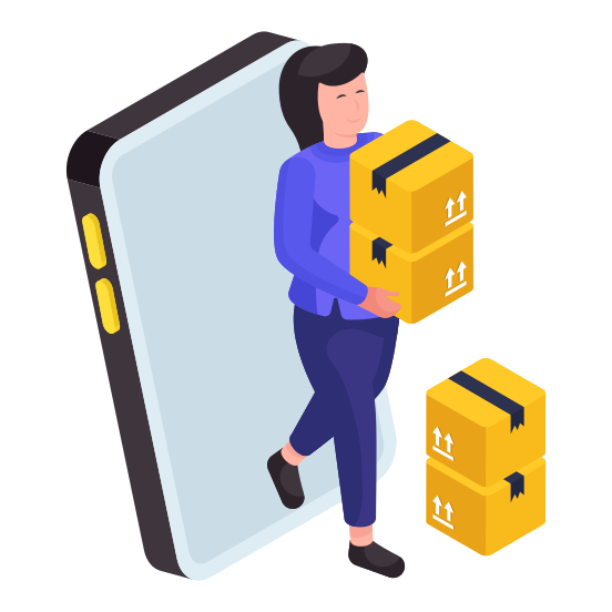 Delivery Guy, Logistic Delivery, Courier Guy, Courier Woman, Parcel Delivery illustration