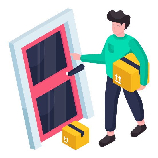 Door Delivery, Home Delivery, Parcel Delivery, Package Delivery, Logistic Delivery, illustration