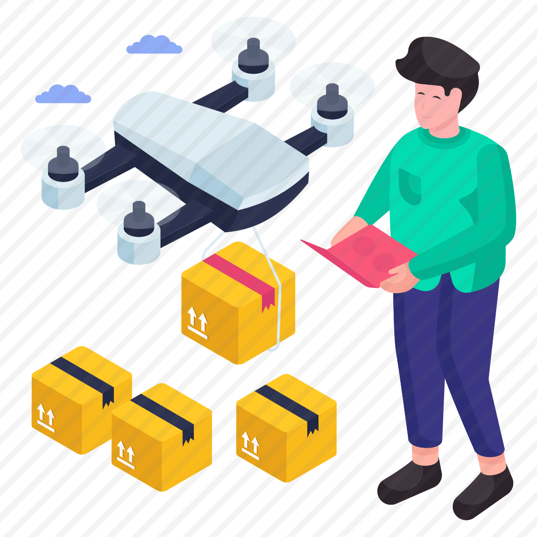 Drone Delivery, Logistic Delivery, Quadcopter Delivery, Drone Package, Drone Parcel preview
