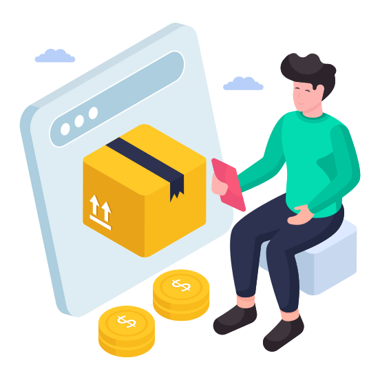 Online Parcel, Online Package, Online Delivery, Online Parcel Order, Logistic Website illustration