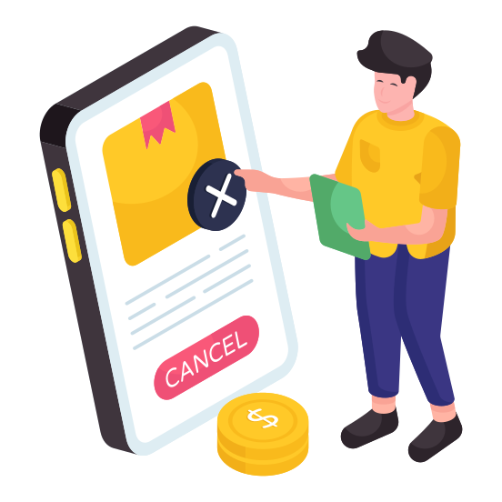 Order Cancel, Parcel Cancel, Package Cancel, Order Denied, Order Deleted illustration