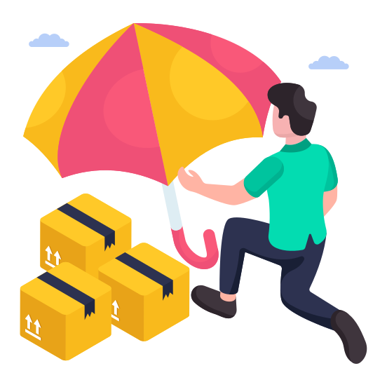 Parcel Insurance, Parcel Protection, Package Security, Package Protection, Secure Parcel, illustration