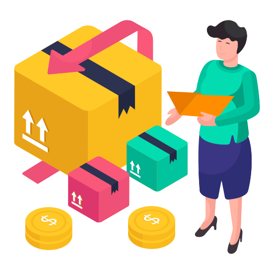 Parcel Return, Package Return, Order Return, Parcel Reback, Package Refund illustration