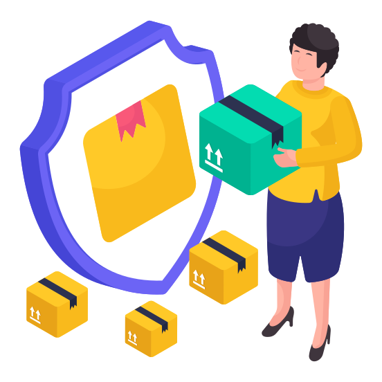 Parcel Security, Parcel Protection, Package Security, Package Protection, Secure Parcel, illustration