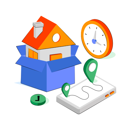 Model Home, Model House, Home Parcel, Home Package, Home Carton,  illustration