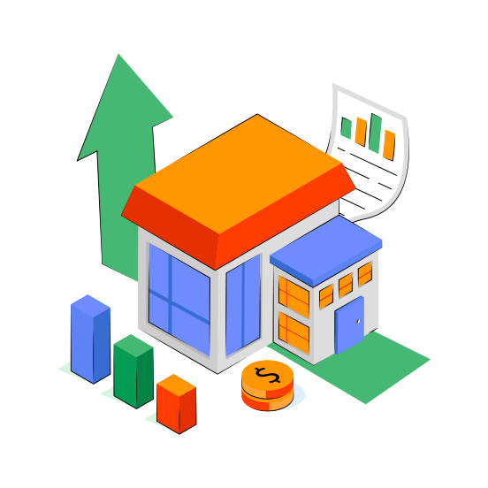 Property Analytics, Property Infographic, Property Statistics, Estate Analytics, Estate Infographic,  illustration