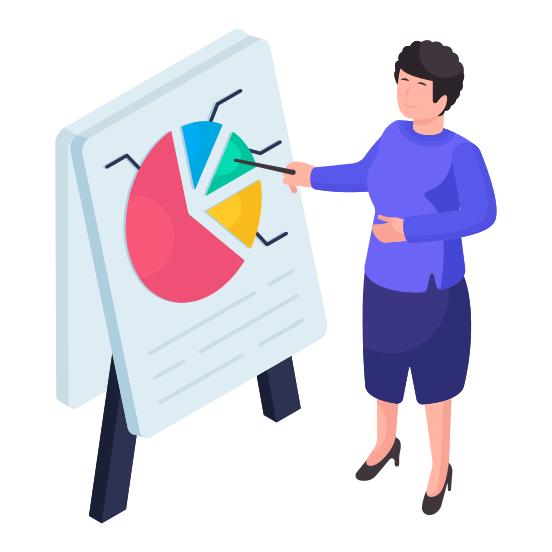 Business Presentation, Businesswoman, Data Analyst, Statistics, Business Lady, illustration