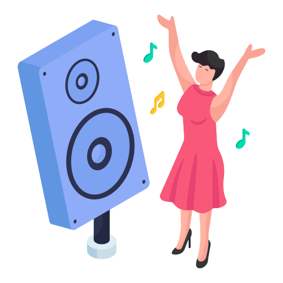 Dance Party, Dancer, Enjoyment, Fun, Entertainment  illustration