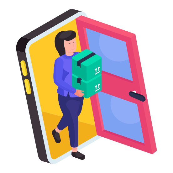 Delivery Boy, Delivery Man, Courier Boy, Courier Man, Parcel Delivery illustration