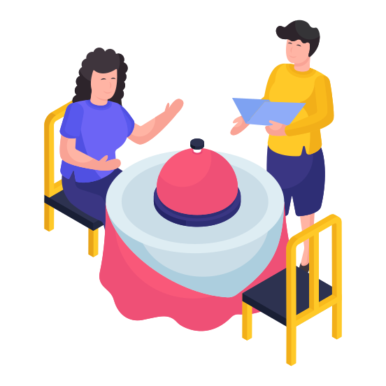 Dinner, Eating Food, Eating Meal, Dating, Order Food illustration