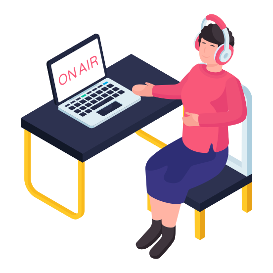 Music Recorder, Live Podcast, Voice Recorder, Vocalist, Singer  illustration