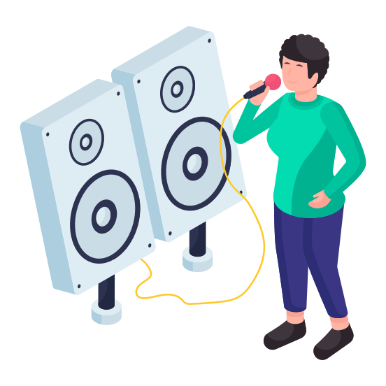 Musician, Singing, Singer, Artist, Professional Person  illustration