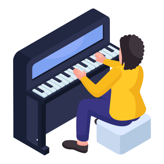 Playing Piano, Clavichord, Musical Instrument, Musical Tool, Entertainment,  illustration