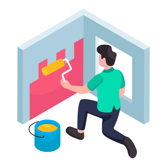 Professional Person, Occupation, Painter, Walk Painting, Artist,  illustration