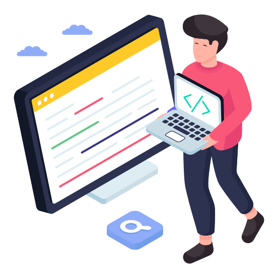 Programmer, Developer, Coding, Software Development, Source Page  illustration