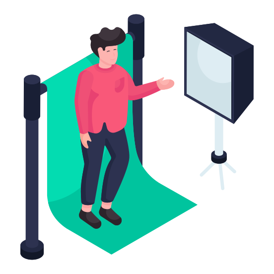Video Shooting, Studio Recording, Film Studio, Filmmaking, Video Making  illustration