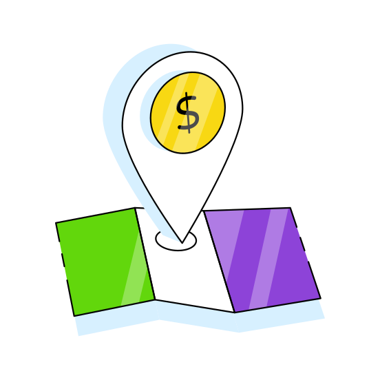 Bank Location, Money Location, Geolocation, Navigation, Gps illustration