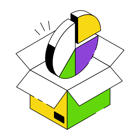 Business Box, Analytical Box, Carton, Package, Parcel  illustration