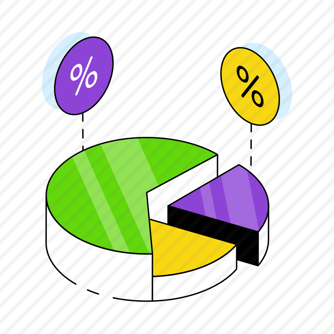 Discount Chart, Pie Graph, Data Analysis, Infographic, Statistics preview