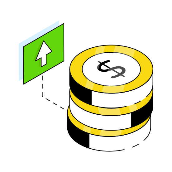 Dollar Coins, Cash Coins, Money Coins, Coin Heap, Currency Coins illustration