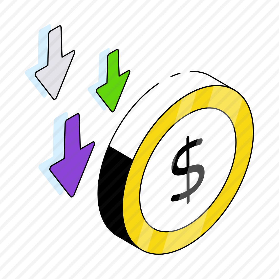 Dollar Value Down, Cash Coin, Money Coin, Currency Coin, Finance  preview