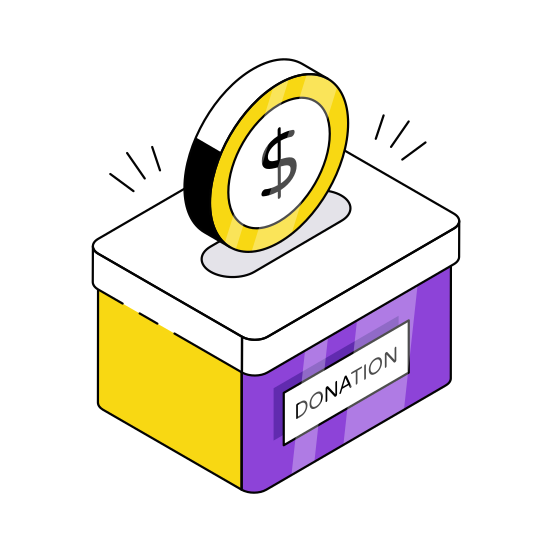 Donation Box, Charity, Funding, Endowment, Giving Money illustration