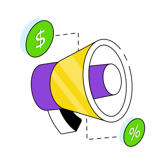 Financial Marketing, Financial Publicity, Financial Campaign, Announcement, Digital Marketing  illustration