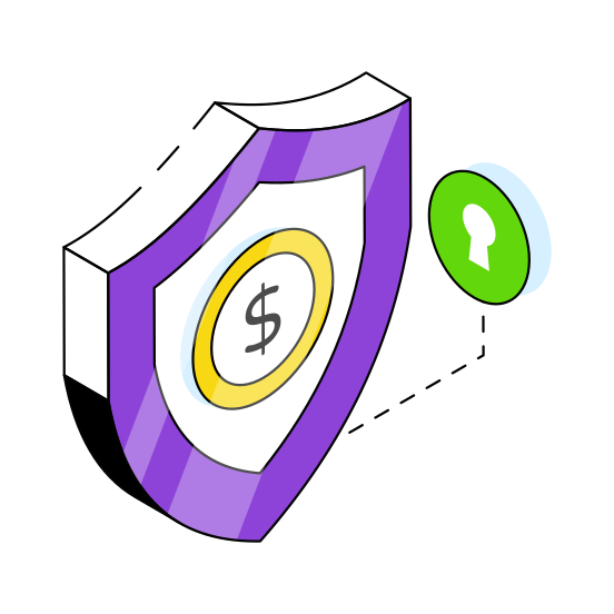 Financial Security, Financial Protection, Money Security, Money Protection, Financial Assurance illustration