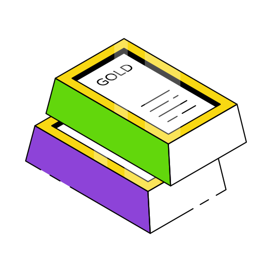 Ingots, Gold Bricks, Billion, Gold Reservoir, Gold Bars illustration
