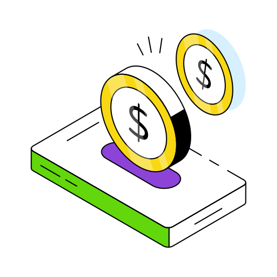 Mobile Transaction, Mobile Investment, Online Money, Online Cash, Online Economy illustration