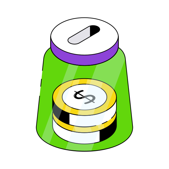 Money Jar, Money Box, Money Collection, Coins Jar, Coins Box illustration