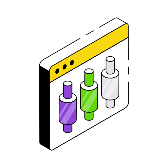 Online Data Analytics, Infographic, Web Statistics, Candlestick Chart, Candlestick Graph  illustration
