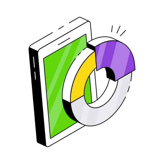 Online Data Analytics, Infographic, Web Statistics, Mobile Chart, Mobile Graph  illustration