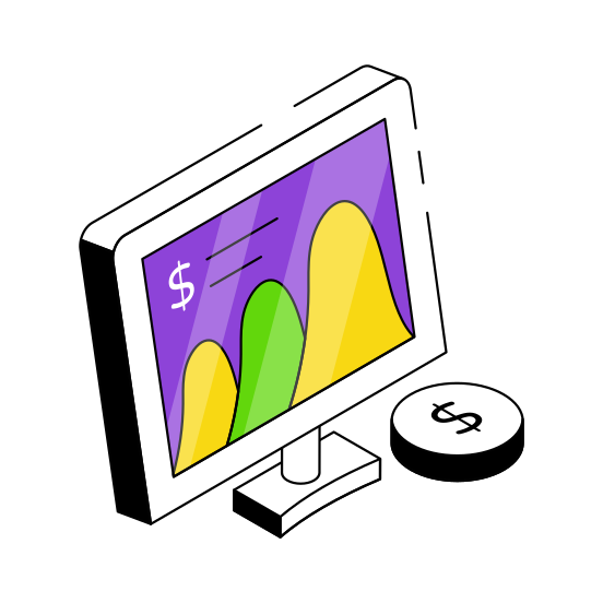 Online Data Analytics, Online Infographic, Online Statistics, Financial Chart, Financial Report  illustration