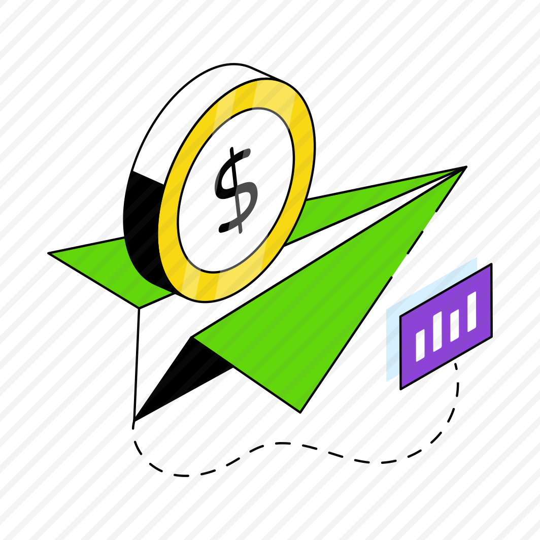 Send Money, Financial Message, Send Message, Paper Plane, Business Message  preview