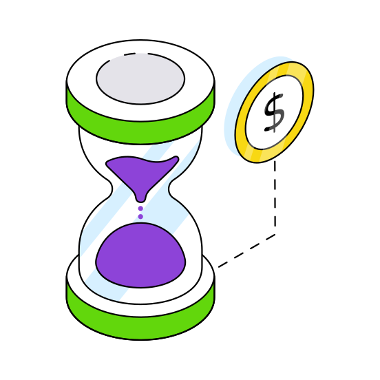 Time Is Money, Business Time, Efficiency, Productivity, Investment Time, illustration