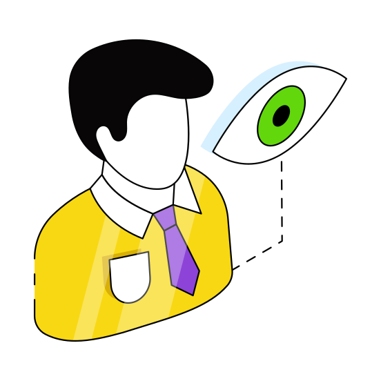 User Monitoring, User Inspection, User Visualization, Employee Monitoring, Employee Inspection illustration